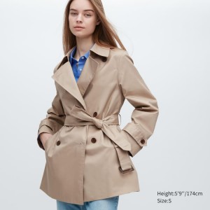 Dámské Kabáty Uniqlo Krátké Trench Béžový | DPZTXGY-60