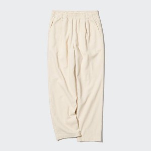 Dámské Kalhoty Uniqlo Corduroy Relaxed Fit Ankle Length Béžový | HEFDPWU-73