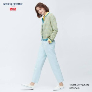 Dámské Kalhoty Uniqlo Ines De La Fressange Bavlněné Chino Blankyt | DCTIPQA-14