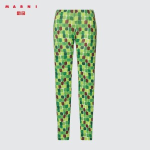 Dámské Legíny Uniqlo Marni Heattech Printed Thermal Zelene | RIMXSHY-62