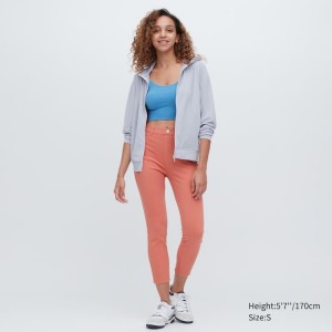 Dámské Legíny Uniqlo Ultra Stretch High Rise Cropped Růžové | KZFSLMD-01