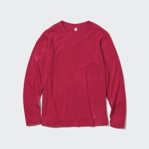 Dámské Loungewear Uniqlo Heattech Fleece Crew Neck Long Sleeved Thermal Červené | IRTWQSX-75