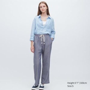 Dámské Loungewear Uniqlo Linen Blend Easy Šedé | MLVOENQ-07