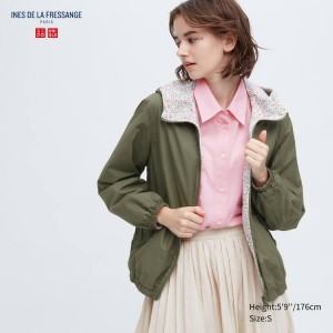 Dámské Parka Uniqlo Ines De La Fressange Reversible Olivy Zelené | TZGHSAK-34