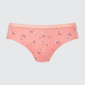 Dámské Spodní Prádlo Uniqlo Mid Rise Flower Print Světle Oranžové | MLPDSVA-57