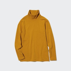 Dámské Topy Uniqlo Heattech Extra Warm Bavlněné Turtleneck Long Sleeved Thermal Žluté | HULTRBK-86