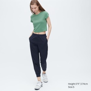 Dámské Tričko Uniqlo Airism Extra Soft Cropped Krátké Sleeved Zelene | KPOHFAJ-10