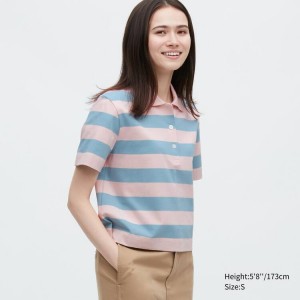 Dámské Tričko Uniqlo Cropped Relaxed Fit Růžové | OVEDHFU-69