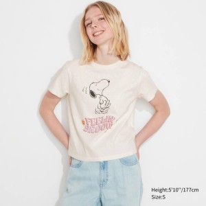 Dámské Tričko Uniqlo Love Sunshine & Peanuts Ut Grafická Bílé | RDTVEQG-49