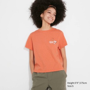 Dámské Tričko Uniqlo Love Sunshine & Peanuts Ut Grafická Oranžové | ZIXPBVE-15