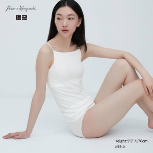 Dámské Vesta Uniqlo Mame Kurogouchi Airism Silk Camisole Bílé | MOIKDWH-36