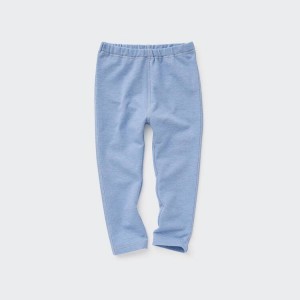 Dítě Legíny Uniqlo Bavlněné Denim-look Blankyt | ABLXKDT-23