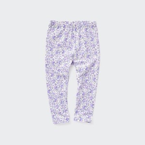 Dítě Legíny Uniqlo Flower Print Fialové | KITUHAE-80