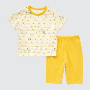 Dítě Loungewear Uniqlo Dry Picturebook Ut Krátké Sleeved Žluté | ZHIPFGA-94