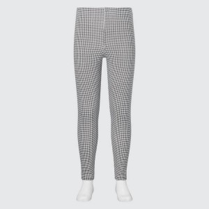 Dětské Legíny Uniqlo Bavlněné Checked Černé | YGMXLHN-81