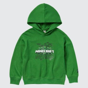 Dětské Mikina s Kapucí Uniqlo Minecraft Ut Grafická Sweat Zelene | HJSCWVI-03