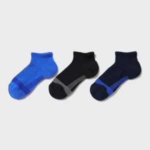 Dětské Ponožky Uniqlo Arch Support Krátké (Three Pairs) Blankyt Černé | UBVCDHL-82