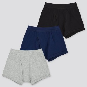 Dětské Spodní Prádlo Uniqlo Boxerské (Three Pack) (2021 Season) Šedé Blankyt Černé | VIYXMKZ-93