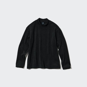 Dětské Topy Uniqlo Soft Fleece High Neck Long Sleeved Černé | TBWVMZH-85