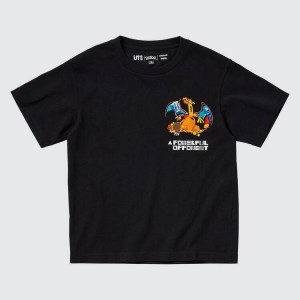 Dětské Tričko Uniqlo Pokémon Meets Artist Ut Grafická Černé | AVKIPDB-40