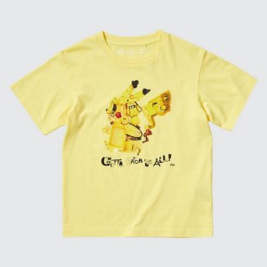 Dětské Tričko Uniqlo Pokémon Meets Artist Ut Grafická Žluté | VKZXICN-67