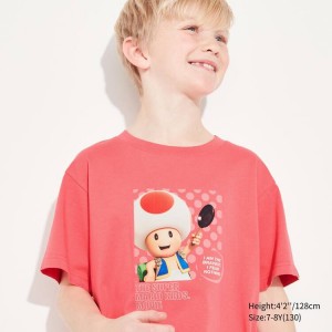 Dětské Tričko Uniqlo The Super Mario Bros Movie Ut Grafická Červené | TQPIXUC-03