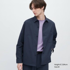 Pánské Bundy Uniqlo Airsense Ultra Light Seersucker Blankyt | PCETLFV-40