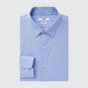 Pánské Košile Uniqlo Easy Care Broadcloth Stretch Slim Fit (Regular Collar) Blankyt | SLOMGUE-61