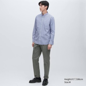 Pánské Košile Uniqlo Extra Fine Bavlněné Broadcloth Regular Fit (Button-down Collar) Blankyt | QTRYBOD-38