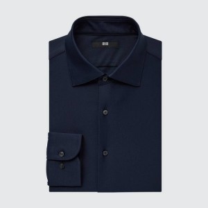 Pánské Košile Uniqlo Non-iron Jersey Regular Fit (Semi-cutaway Collar) Tmavě Blankyt | UOGAZTR-57