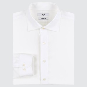 Pánské Košile Uniqlo Super Non-iron Slim Fit (Semi-cutaway Collar) (2021 Season) Bílé | ECGSORA-58