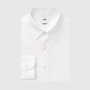 Pánské Košile Uniqlo Super Non-iron Slim Fit (Semi-cutaway Collar) Bílé | MUFJASK-29