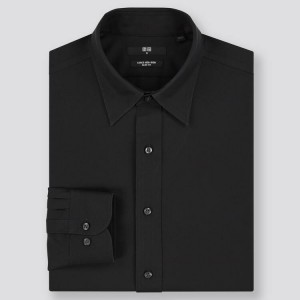 Pánské Košile Uniqlo Super Non-iron Slim Fit (2020 Season) Černé | KWJVTYO-70