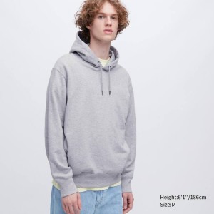 Pánské Mikina s Kapucí Uniqlo Sweat Pullover Šedé | KPWQIXG-92