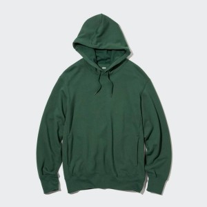 Pánské Mikina s Kapucí Uniqlo Sweat Pullover Tmavě Zelene | MKTSICO-69