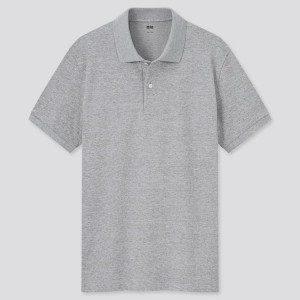 Pánské Polo Triko Uniqlo Dry Piqué (2021 Season) Šedé | HJYBDPQ-76