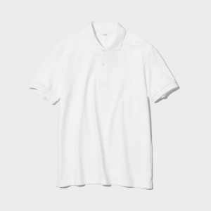 Pánské Polo Triko Uniqlo Dry Piqué Bílé | RSJZOAW-01