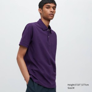 Pánské Polo Triko Uniqlo Dry Piqué Fialové | XANGTVC-92