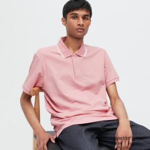 Pánské Polo Triko Uniqlo Dry Piqué Růžové | LOWJHDB-95