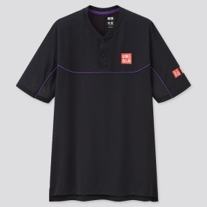 Pánské Polo Triko Uniqlo Roger Federer Dry-ex Us 2021 (2021 Season) Černé | GLDIEOZ-92