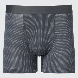 Pánské Spodní Prádlo Uniqlo Airism Printed Boxers Tmavě Šedé | HUZBJVX-57