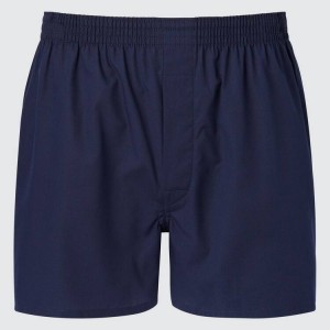 Pánské Spodní Prádlo Uniqlo Woven Broadcloth Boxerské Tmavě Blankyt | DQCFHAT-40