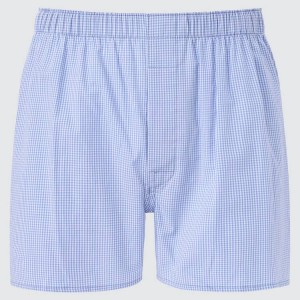 Pánské Spodní Prádlo Uniqlo Woven Checked Boxerské (2021 Season) Blankyt | XYVLICQ-25