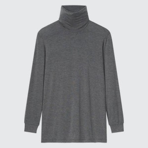 Pánské Topy Uniqlo Heattech Turtleneck Long Sleeved Thermal Tmavě Šedé | VABYLOG-57