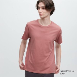 Pánské Tričko Uniqlo 100% Supima Bavlněné Crew Neck Krátké Sleeved Červené | JUZBHXI-58