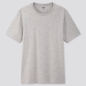 Pánské Tričko Uniqlo 100% Supima Bavlněné Crew Neck (2021 Season) Šedé | IWRSDXN-94