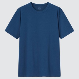 Pánské Tričko Uniqlo Airism Bavlněné Crew Neck Blankyt | ATJVUMZ-62