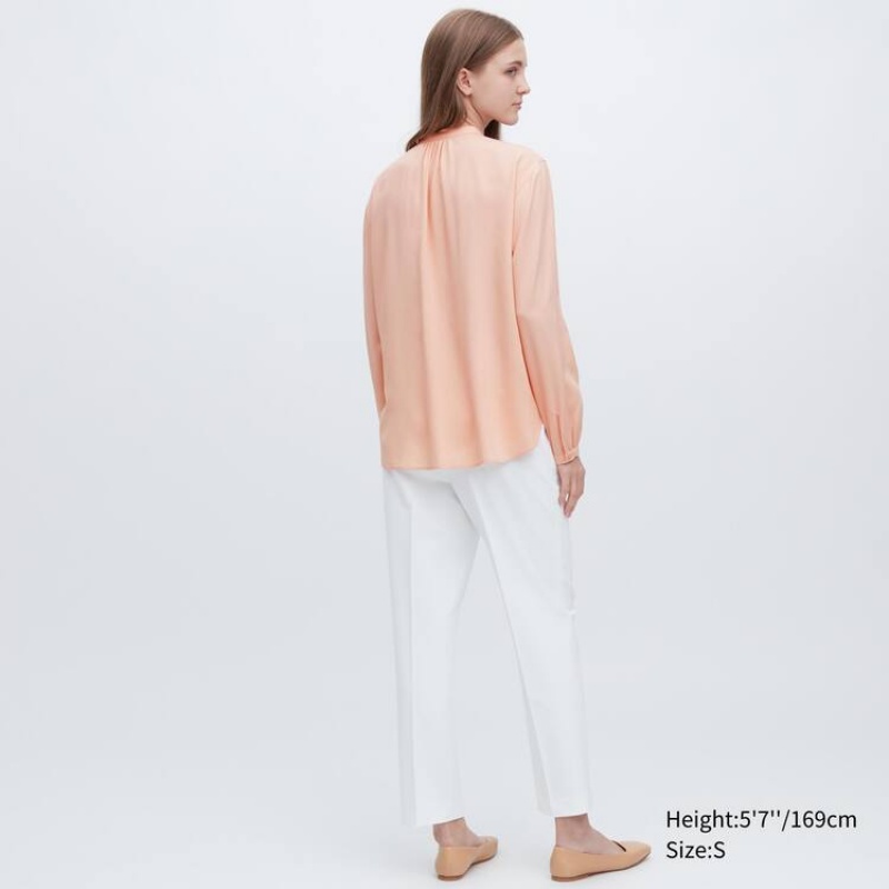 Dámské Halenka Uniqlo Viscose Pintucked Long Sleeved Koralove | KDEHYGS-46