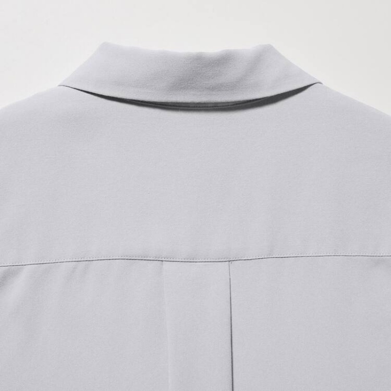 Dámské Halenka Uniqlo Viscose Skipper Collar 3/4 Sleeved Šedé | WBGZVML-67