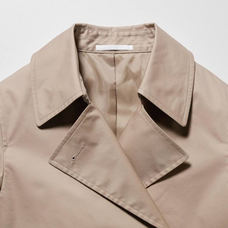 Dámské Kabáty Uniqlo Krátké Trench Béžový | DPZTXGY-60